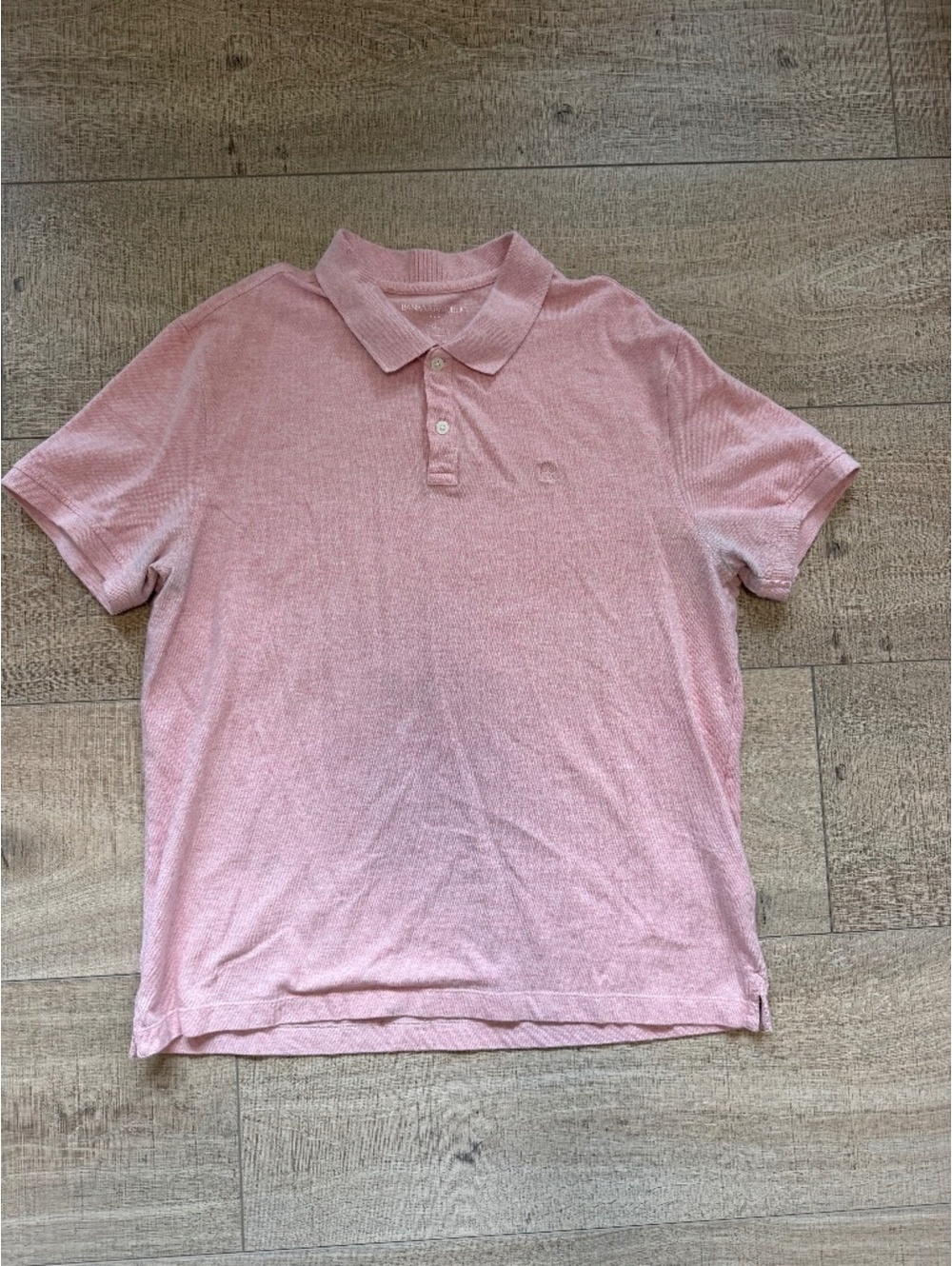 Banana Republic Pink Heathered Pique Polo Shirt Short Sleeve Size Large
